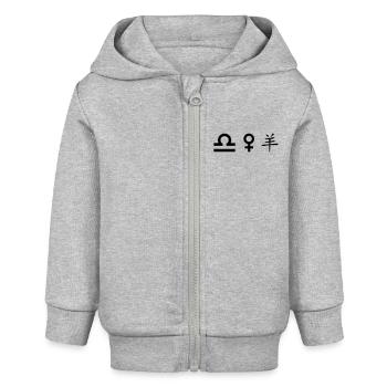 Libra Venus Sheep - Baby Organic Zip-up Hoodie by Stanley/Stella - heather grey - Front