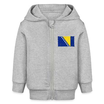 Bosnien - Baby Organic Kapuzenjacke Baby Connector von Stanley/Stella - Grau meliert - Vorne