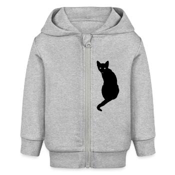 Cat Tiger Cat Kitten Cat Shirt Gift - Baby Organic Zip-up Hoodie by Stanley/Stella - heather grey - Front