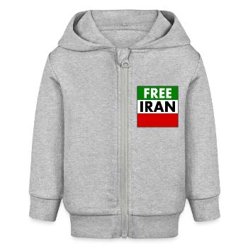 Free iran - Baby Organic Kapuzenjacke Baby Connector von Stanley/Stella - Grau meliert - Vorne