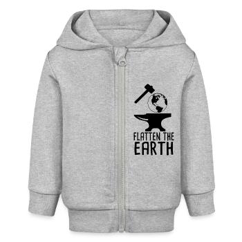 Flatten The Earth - Baby Organic Kapuzenjacke Baby Connector von Stanley/Stella - Grau meliert - Vorne