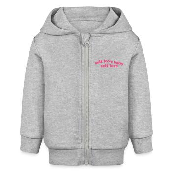 Citation de Self Love Baby - Veste à capuche bébé bio Stanley/Stella - gris chiné - Devant