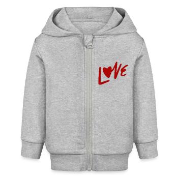 Liebe - Baby Organic Kapuzenjacke Baby Connector von Stanley/Stella - Grau meliert - Vorne