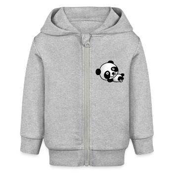 doux Panda - Veste à capuche bébé bio Stanley/Stella - gris chiné - Devant