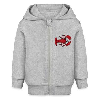 Red lobster - Baby Organic Kapuzenjacke Baby Connector von Stanley/Stella - Grau meliert - Vorne