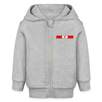 Drapeau du Canada - Veste à capuche bébé bio Stanley/Stella - gris chiné - Devant
