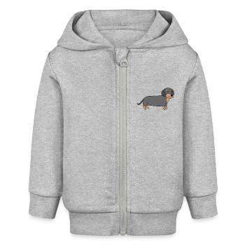 Dackel - Baby Organic Kapuzenjacke Baby Connector von Stanley/Stella - Grau meliert - Vorne