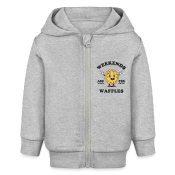 Wochenenden sind für Waffeln - Baby Organic Kapuzenjacke Baby Connector von Stanley/Stella - Grau meliert - Vorne