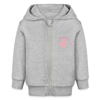 do you love me - Baby Organic Kapuzenjacke Baby Connector von Stanley/Stella - Grau meliert - Vorne