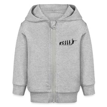 Basketballteam Basketball Basketballspieler - Baby Organic Kapuzenjacke Baby Connector von Stanley/Stella - Grau meliert - Vorne