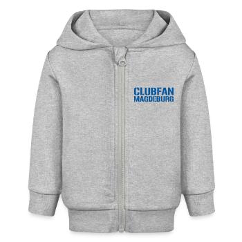 Clubfan Magdebourg Bleu Blanc - Veste à capuche bébé bio Stanley/Stella - gris chiné - Devant