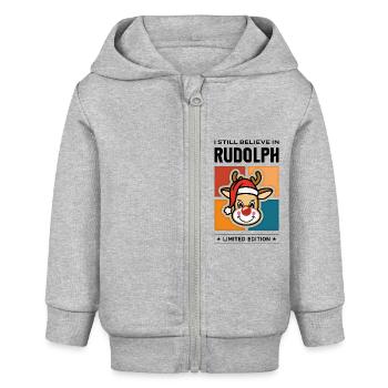 Rudolph - Baby Organic Kapuzenjacke Baby Connector von Stanley/Stella - Grau meliert - Vorne