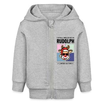 Rudolph - Baby Organic Kapuzenjacke Baby Connector von Stanley/Stella - Grau meliert - Vorne
