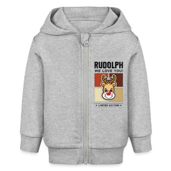 Rudolph - Baby Organic Kapuzenjacke Baby Connector von Stanley/Stella - Grau meliert - Vorne