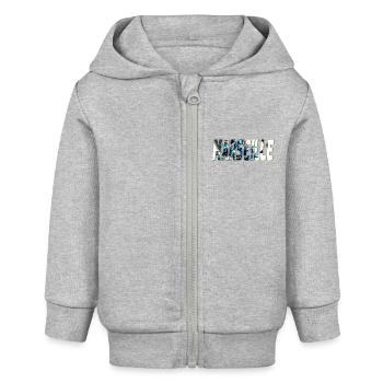 Marseille stylized comic book design - Baby Organic Zip-up Hoodie by Stanley/Stella - heather grey - Front