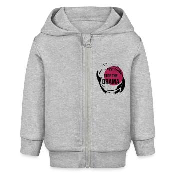 Stop The Drama Geschenk - Baby Organic Kapuzenjacke Baby Connector von Stanley/Stella - Grau meliert - Vorne