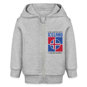 Island - Baby Organic Kapuzenjacke Baby Connector von Stanley/Stella - Grau meliert - Vorne