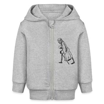 Skeleton lawyer - Veste à capuche bébé bio Stanley/Stella - gris chiné - Devant