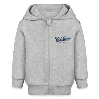 Girl Dad 2025 Papa einer Tochter bald Vater - Baby Organic Kapuzenjacke Baby Connector von Stanley/Stella - Grau meliert - Vorne