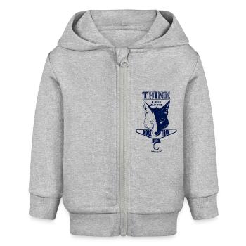 Je dois ma fourrure plus que vous (bleu) - Veste à capuche bébé bio Stanley/Stella - gris chiné - Devant