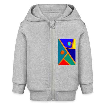 Abstrakte Kunst - Baby Organic Kapuzenjacke Baby Connector von Stanley/Stella - Grau meliert - Vorne