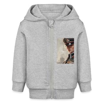 Commandant Red - Veste à capuche bébé bio Stanley/Stella - gris chiné - Devant