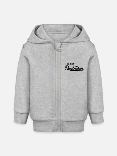 RENTNERIN - Baby Organic Kapuzenjacke Baby Connector von Stanley/Stella - Grau meliert