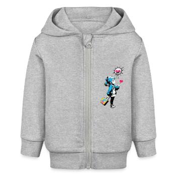 Street Art Fille 23244 - Veste à capuche bébé bio Stanley/Stella - gris chiné - Devant