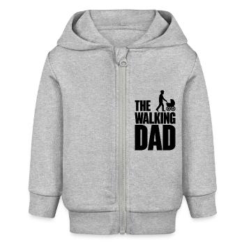 The Walking Dad Gifts for Men - Baby Organic Zip-up Hoodie by Stanley/Stella - heather grey - Front