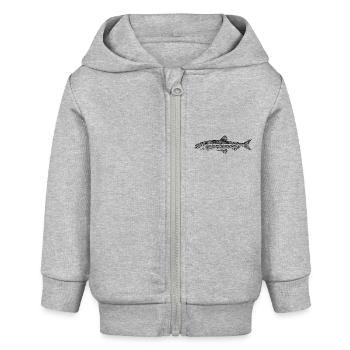 pêcheurs de truites - Veste à capuche bébé bio Stanley/Stella - gris chiné - Devant