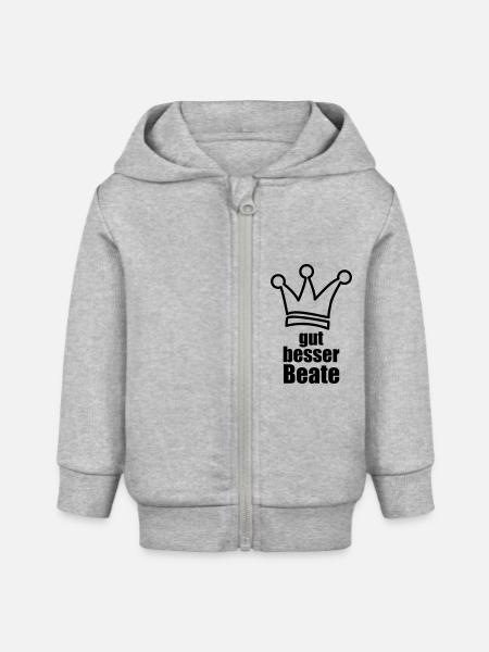 Beate - Baby Organic Kapuzenjacke Baby Connector von Stanley/Stella - Grau meliert