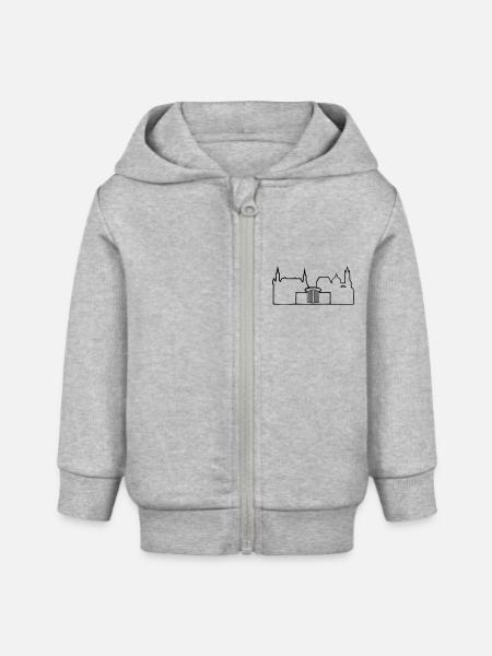 Skyline Aachen - Baby Organic Kapuzenjacke Baby Connector von Stanley/Stella - Grau meliert