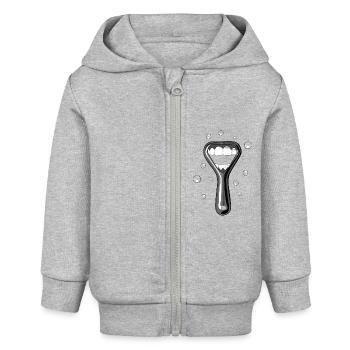 Bottle opener - Baby Organic Zip-up Hoodie by Stanley/Stella - heather grey - Front