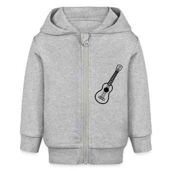 Ukulele - Baby Organic Kapuzenjacke Baby Connector von Stanley/Stella - Grau meliert - Vorne
