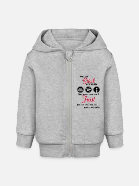 Glück Juist - Baby Organic Kapuzenjacke Baby Connector von Stanley/Stella - Grau meliert