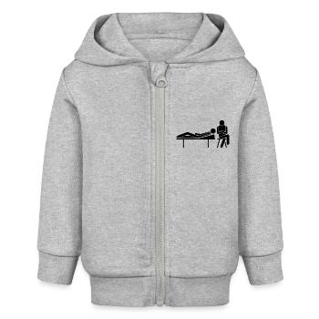 Psychologe - Baby Organic Kapuzenjacke Baby Connector von Stanley/Stella - Grau meliert - Vorne