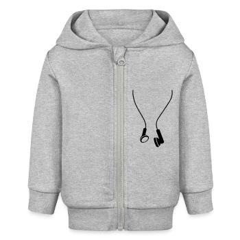 musik kopfhörer - Baby Organic Kapuzenjacke Baby Connector von Stanley/Stella - Grau meliert - Vorne