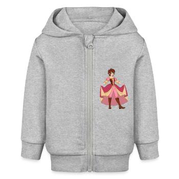 Princess Aerith - Veste à capuche bébé bio Stanley/Stella - gris chiné - Devant