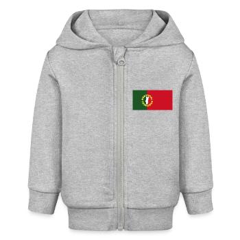 Le Portugal aux couleurs du drapeau portugais - Veste à capuche bébé bio Stanley/Stella - gris chiné - Devant