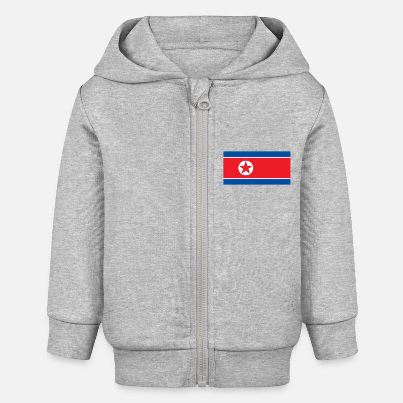 Corée du Nord - Veste à capuche bébé bio Stanley/Stella - gris chiné