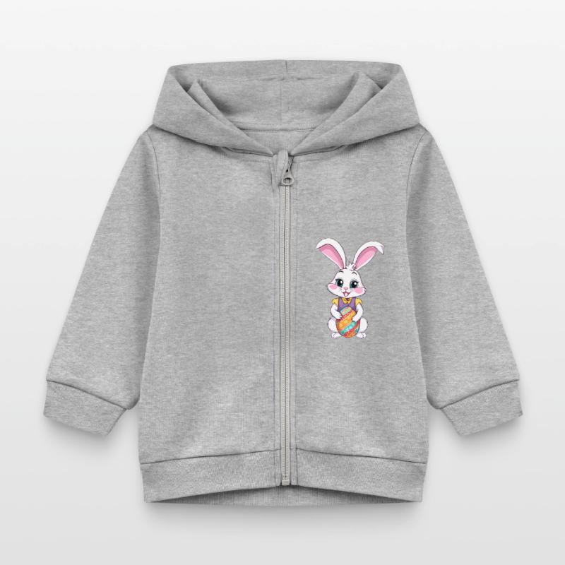 Easter bunny with Easter eggs Baby Organic Zip-up Hoodie by Stanley/Stella
