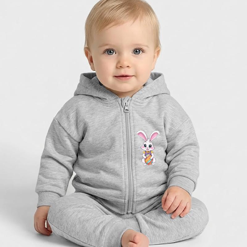 Easter bunny with Easter eggs Baby Organic Zip-up Hoodie by Stanley/Stella