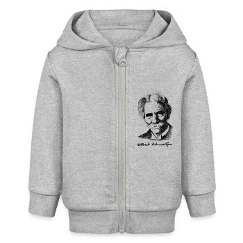 schweitzer2 - Baby Organic Kapuzenjacke Baby Connector von Stanley/Stella - Grau meliert - Vorne