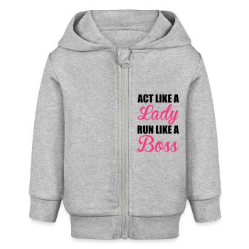 Run - Baby Organic Kapuzenjacke Baby Connector von Stanley/Stella - Grau meliert - Vorne