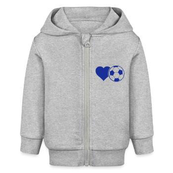love_soccer_01 - Baby Organic Kapuzenjacke Baby Connector von Stanley/Stella - Grau meliert - Vorne