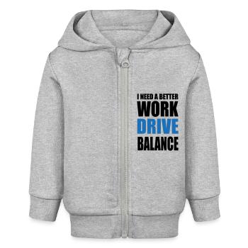Work Drive Balance - Baby Organic Kapuzenjacke Baby Connector von Stanley/Stella - Grau meliert - Vorne