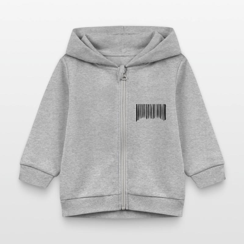 Barcode Strokes Lines Scribbled Barcode Scan Baby Organic Zip-up Hoodie by Stanley/Stella