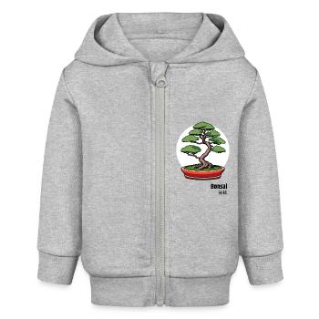 Bonsai Japan Tree - Baby Organic Zip-up Hoodie by Stanley/Stella - heather grey - Front