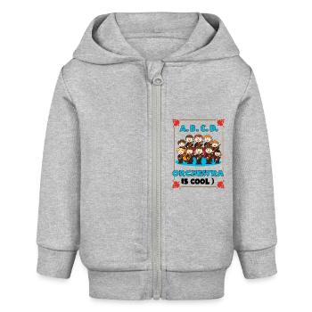 ABC Schulorchester - Baby Organic Kapuzenjacke Baby Connector von Stanley/Stella - Grau meliert - Vorne