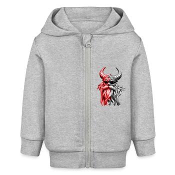 Rouge Ragnar - Veste à capuche bébé bio Stanley/Stella - gris chiné - Devant